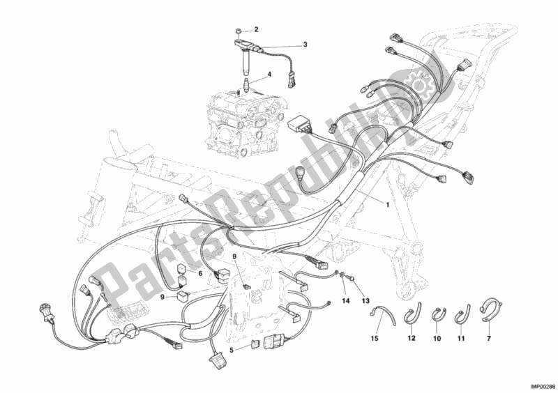 Tutte le parti per il Cablaggio Elettrico del Ducati Superbike 749 S 2006